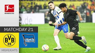 Borussia Dortmund  Hertha BSC 41  Highlights  Matchday 21 – Bundesliga 202223 [upl. by Habeh]