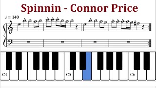 Spinnin  Connor Price  Piano Sheet Music amp Tutorial  Rap Instrumental Loop [upl. by Yessac]