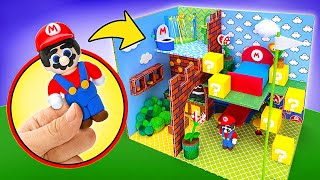 EASY How To Make The Super Mario House ☀️ DIY MINIATURE HOUSE FUN DIY 🍄🏰 [upl. by Eeliab]