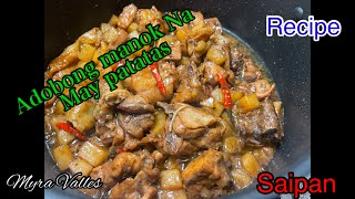 Adobong manok Na May patatas  Recipe  Saipan CNMI USA 🇺🇸 [upl. by Buzz]