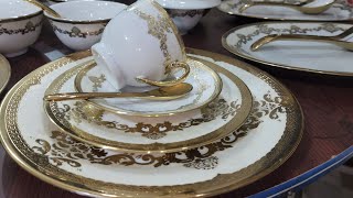 Crockery shop Hyderabad India 🇮🇳 Volta hotel moghalpura japani Golden Dinner Set free delivery Hyd [upl. by Quarta]