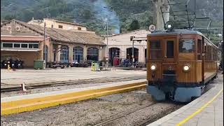 The Soller Train arriving at Soller Station on a cloudy morning in October 2023  Soller Mallorca [upl. by Fleisher426]