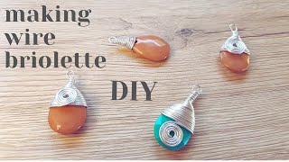 How to wire wrap a briolette  jewelry making for beginners [upl. by Petey]