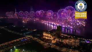 Ras Al Khaimah New Year’s Eve Drone amp Fireworks Display [upl. by Jemy]