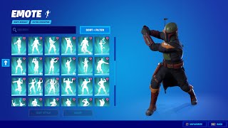 ALL FORTNITE ICON SERIES AND NEW TIKTOK EMOTES  Boba Fett Star Wars [upl. by Cacilia419]