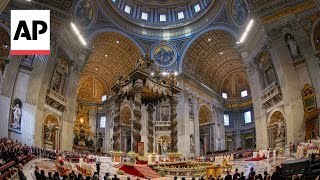 Vatican unveils plans to restore baldachin in St Peters Basilica [upl. by Leinadnhoj]