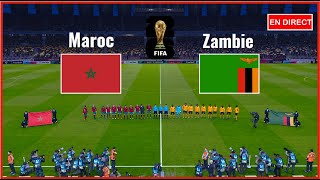 Maroc vs Zambie en direct Éliminatoires de la Coupe du monde Simulation de football Gameplay PC [upl. by Gowon999]