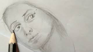 Pencil portrait drawing  Learn portrait drawing easy for beginners  Art Vision [upl. by Arekat]