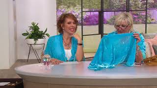 Kirks Folly Dreamkeeper Flora Fantasy Beaded Triangle Shawl on QVC [upl. by Steady]