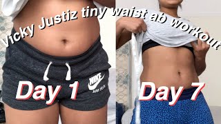 abs in 1 week i tried vicky justizs tiny waist ab workout for a week insane results [upl. by Fulbright]