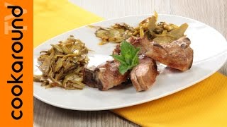 Carrè dagnello con carciofi alla menta  Ricette secondi piatti di carne [upl. by Ignatia]