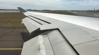 Qantas QF27 Sydney to Santiago powerful takeoff [upl. by Nnyleitak]