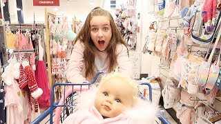 Shopping with Reborn Baby Doll at Marshalls  Buying Baby Supplies [upl. by Mloclam]