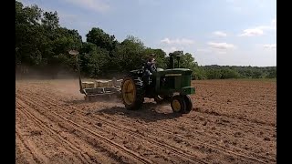 Planting corn May 14th 2022 John Deere 3020 and John Deere 7000 Planter [upl. by Pinelli]