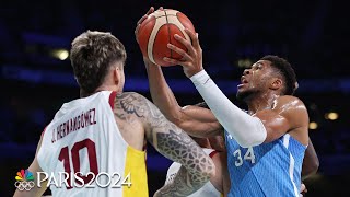 Spain halts Giannis charge hands Greece its secondstraight loss  Paris Olympics  NBC Sports [upl. by Llemar]