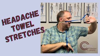 Headache  Occipital Neuralgia Stretches with a Towel [upl. by Marsh300]