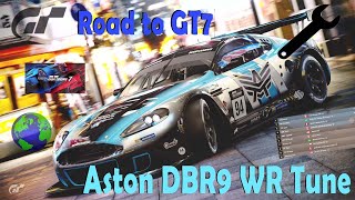 Road to GT7 World Record Tune Setup  Round 2  Aston Martin DBR9 [upl. by Drawoh469]