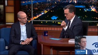 Stephen Colbert Preps Public for AI Overlords with WEF Mad Scientist Yuval Noah Harari [upl. by Atiker]