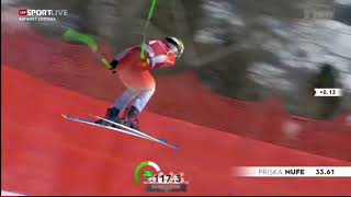 Priska Nufer crashes at Downhill Cortina dAmpezo with 110 kmh [upl. by Jerome566]