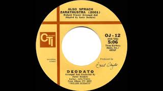 1973 HITS ARCHIVE Also Sprach Zarathustra 2001  Deodato a 2 recordstereo 45 single version [upl. by Etnoed]