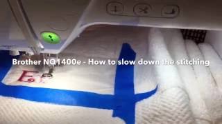 Brother Nq1400e  how to adjust stitch speed [upl. by Holmann32]