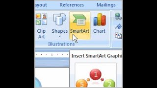 How to Insert a SmartArt in Ms Word 2007 [upl. by Ahsercel]