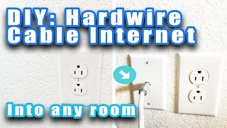 DIY Add cable internet outlet to any room Through basement crawl space [upl. by Ardella578]