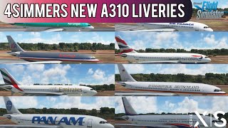 MSFS2020 4Simmers NEW A310 LIVERIES XBOX Series S [upl. by Adile]