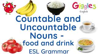 ESL Countable and Uncountable Nouns  Food and Drink [upl. by Einwahr]