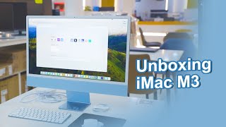 Apple computer unboxing iMac M3 [upl. by Aicsila128]