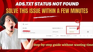 How to solve adstxt status not found in Google adsense 2023 Adstxt status not found solution [upl. by Nysilla]