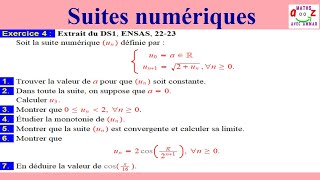 Suites numériques Exercice corrigé [upl. by Yerac]