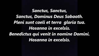 SANCTUS LATIN GREGORIAN CHANT MASS Ordinary Lyrics Words text Sing along song hymn [upl. by Netsirk]