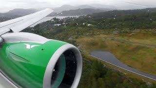 Widerøe Embraer E190E2 SUPERB VISUAL APPROACH amp Landing into Bergen Norway [upl. by Lehpar]