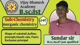 Lt07Bsc1stInorganic chemistry Shape of subshellAufbau principle Hunds rule [upl. by Netsirhc]