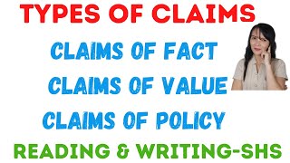 Types of claims in argument  Reading and writing [upl. by Amice341]