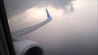 Thomson 737 Stormy Approach amp Hard Landing Kefalonia Greece [upl. by Ydnil398]