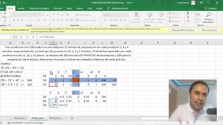 ´PROGRAMACION LINEAL PROBLEMA 2 METODO SIMPLEX  EXCEL [upl. by Eillib]