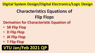 Characteristics Equations of Flip Flops [upl. by Eentroc]