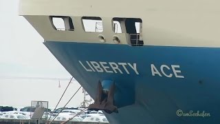 car carrier LIBERTY ACE HOJZ IMO 9293650 Emden RoRo cargo seaship merchant vessel Autotransporter [upl. by Eelessej]