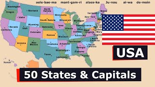 50 States and Capitals of the United States  USA 50 States  2 Letter Abbreviations [upl. by Iolenta]