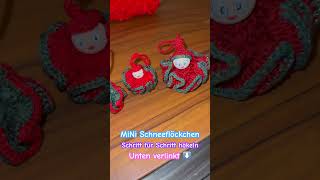 MiNi Schneeflöckchen Anleitung  Schritt für Schritt  häkeln sorgenwürmchen schneeflöckchen [upl. by Ynneh]