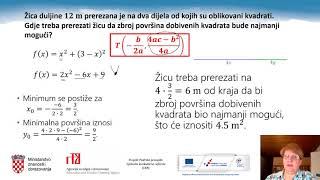 Matematika 2r SŠ  Primjena kvadratne funkcije [upl. by Gerome649]