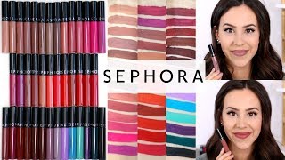 Sephora Cream Lip Stain Liquid Lipstick  REVIEW ALL 40 SHADES Lip amp Arm Swatches [upl. by Sneve]