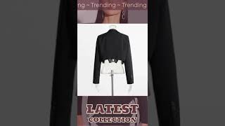 VGH Casual Patchwork Diamonds Short Blazers For Women V Neck Long Sleeve Temperament Slimming Bla [upl. by Read]