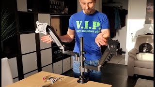 HUANUO 1732 Zoll Dual Monitor Halterung  Mount  HNDS8  Unboxing amp Vorstellung  Test  Review [upl. by Anatsirhc]