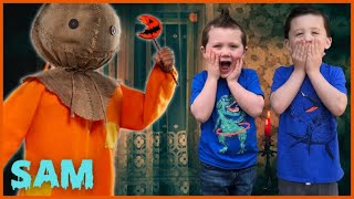 Sam Spirit Halloween  Unbox and Setup Halloween Animatronic  Life Size Animated Trick R Treat Sam [upl. by Ziladnerb997]