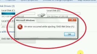 How To Fix An Error Occurred While Ejecting DVD RW Drive F Problem In Pc [upl. by Gladdie63]