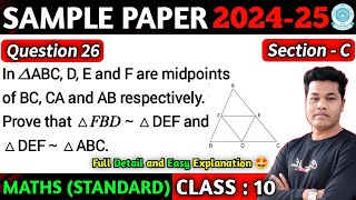 In triangle ABC D E and F are midpoints of BC CA and AB respectively Prove that triangle 𝐹𝐵𝐷 ∼ [upl. by Barbra]