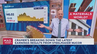 Nucor is a great bellwether for the whole materials sector says Jim Cramer [upl. by Neehcas304]